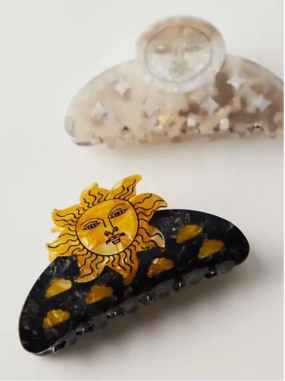 NWOT Free People Day & Night Hair Claw Clip- Sun or Moon